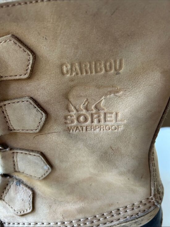 Sorel Caribou Tan and Black Waterproof Winter Lace Boots Men’s Size 7 main image 4